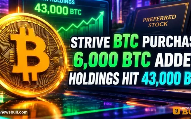 Strive Holdings Adds $511M in Bitcoin to Push Reserves to 43,000 BTC